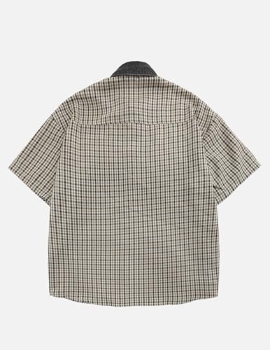 Shirts Plaid Embroidery Short Sleeve Shirt Casual Graphic T-Shirts Men Button Down Tee Tops Oufits