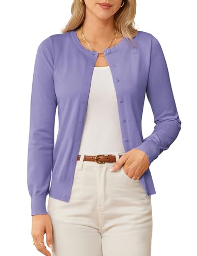 Women's Classic Long Sleeve Knit Cardigan Sweaters Casual Open Front Button Down Cardigans S-3XL