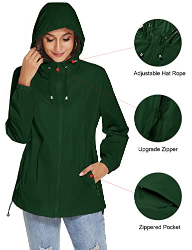 Womens Rain Jackets Waterproof Windbreaker Jackets lightweight Portable Rain Coat