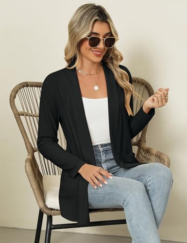 Long Sleeve Lightweight Thin 2025 Summer Cardigan for Women Casual Loose Fit Kimono Cover Up with Pockets