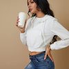 Women's Zip Up Hoodies Cropped Cardigan Jacket Drawstring Hooded Sweatshirts Casual Long Sleeve Top…