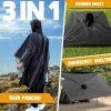 Hooded Rain Poncho for Adults Waterproof Lightweight Rain Coat for Men Women Reusable Rain Jacket for Emergency Outdoor