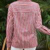 Women's Blouses Striped Long Sleeve Shirts Button Down Loose Fit Casual Tops