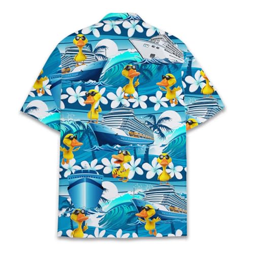 Mens Hawaiian Shirt, Tropical Raccoon Hawaiian Shirt Casual Button Down Holiday Beach Summer Short Sleeve Shirt