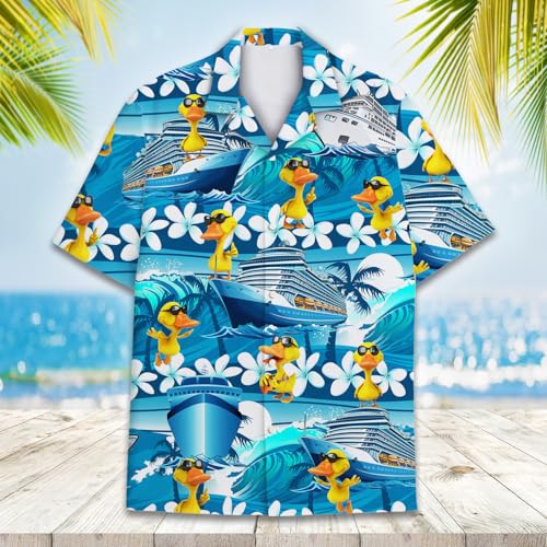 Mens Hawaiian Shirt, Tropical Raccoon Hawaiian Shirt Casual Button Down Holiday Beach Summer Short Sleeve Shirt