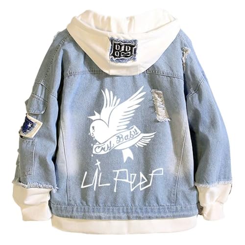 Rapper Denim Jacket Jeans Love Printed Fashion Sport Hip Hop Hoodie