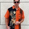 Halloween Trick or Treat Button Down Shirt, Funny Shirt,Short Sleeve Hawaiian Shirt, Graphic Print, Holiday Party Wear