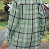 Womens Buffalo Plaid Flannel Shirt Long Sleeve Collar Button Down Blouses Lightweight Tops (S-2XL)