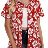 Hawaiian Shirts for Women Tropical Shirt Summer Beach Button Down Short Sleeve Blouses Floral Top Aloha Luau Outfits 2025