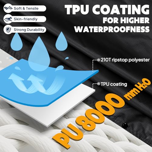 Hooded Rain Poncho for Adults Waterproof Lightweight Rain Coat for Men Women Reusable Rain Jacket for Emergency Outdoor