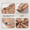 Women's Sherpa Fleece Jacket Long Sleeve Faux Fuzzy Casual Zip Up Bomber Coat With Pocket S-XXL