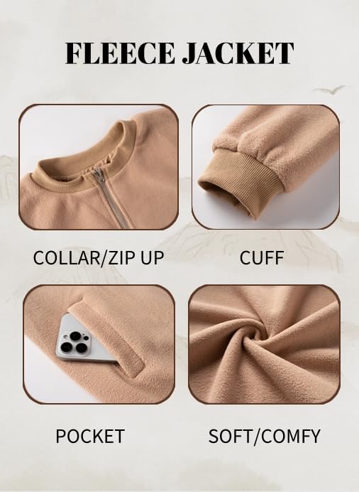 Women's Sherpa Fleece Jacket Long Sleeve Faux Fuzzy Casual Zip Up Bomber Coat With Pocket S-XXL