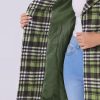 Women's 2025 Winter Notched Lapel Pea Coat Classic Buffalo Checks Double Breasted Plaid Coat
