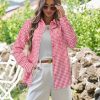 Button Down Shirts for Women Gingham Top Plaid Long Sleeve Dress Shirts Cotton Fitted Casual Work Collared Blouse