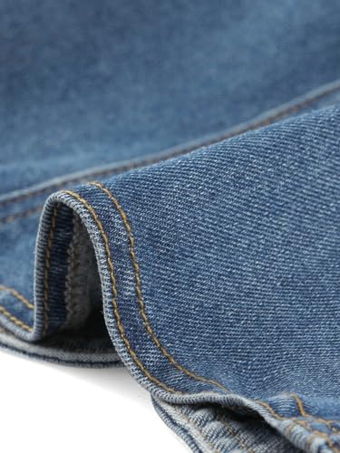Denim Jacket for Women's Collarless 2025 Cardigan 3/4 Sleeve Crop Jean Jackets
