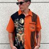 Halloween Trick or Treat Button Down Shirt, Funny Shirt,Short Sleeve Hawaiian Shirt, Graphic Print, Holiday Party Wear