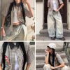 Shirts Plaid Embroidery Short Sleeve Shirt Casual Graphic T-Shirts Men Button Down Tee Tops Oufits