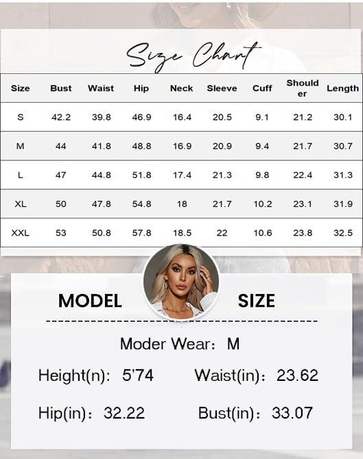 Women Oversized Button Down Shirts Office Drop Shoulder Blouse Long Sleeve Boyfriend Dress Shirt with Pockets