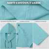Men Cotton Linen Long Sleeve Button Down Shirt Summer Casual Hawaiian Beach Tops Lightweight Fashion Hoodies