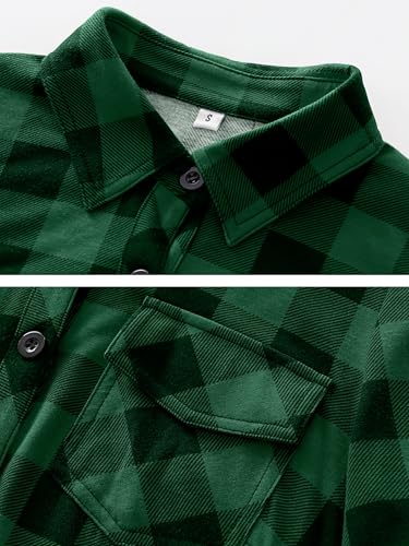 Plaid Button Down Shirts for Women Long Sleeve Roll Up Checkered Blouse Tops 2025 Fall Outfits