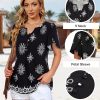 Womens Summer Tops Boho Short Sleeve Business Casual Blouses Button Down Floral Shirts Fashion Beach Vacation Clothes