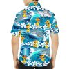 Mens Hawaiian Shirt, Tropical Raccoon Hawaiian Shirt Casual Button Down Holiday Beach Summer Short Sleeve Shirt