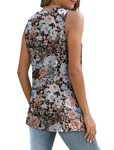 Womens Tank Tops Eyelet Loose Casual Summer Tops Crew Neck Basic Sleeveless Shirts Trendy 2025