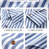 Womens Oversized Striped Button Down Shirts Boyfriend Long Sleeve Collared Work Blouses