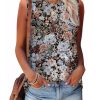 Womens Tank Tops Eyelet Loose Casual Summer Tops Crew Neck Basic Sleeveless Shirts Trendy 2025