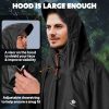 Hooded Rain Poncho for Adults Waterproof Lightweight Rain Coat for Men Women Reusable Rain Jacket for Emergency Outdoor