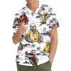 Funny Tropical Opposum Hawaiian Shirt for Men Women, Short Sleeve Button Up Relaxed Fit Casual Hawaiian Shirts for Adults