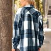 Womens Fall Outfits Fashion Clothes Shackets Flannel Plaid Button Down Long Sleeve Shirts Jackets
